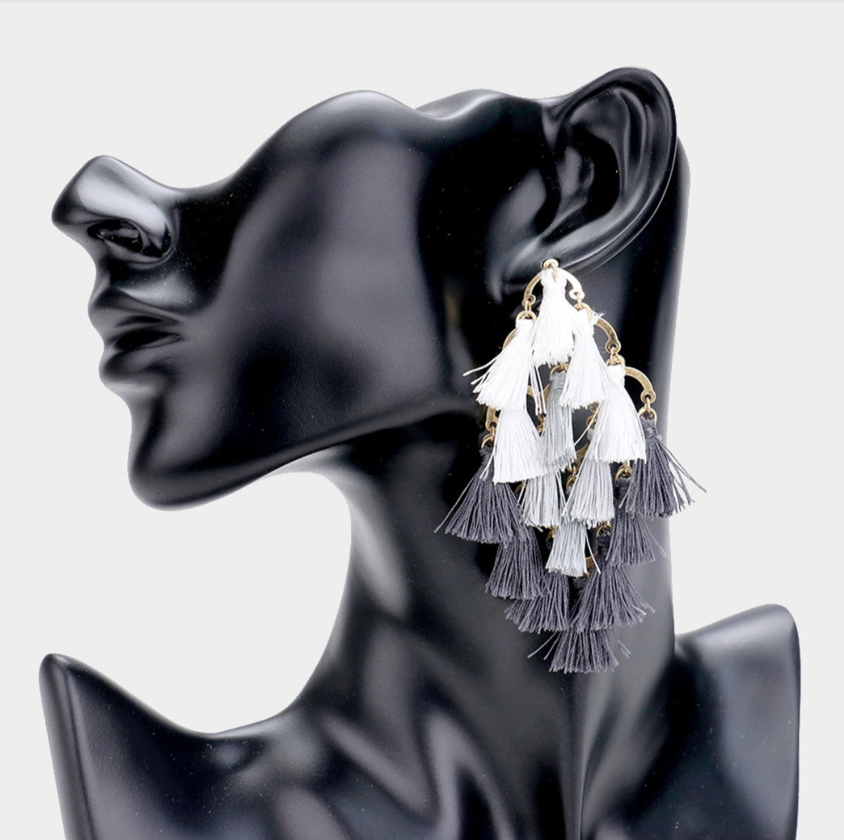 Tassel Earrings Grey