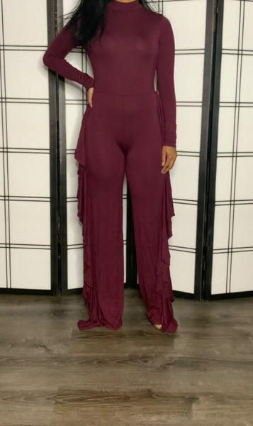 Rump Shaker Jumpsuit Curvy (Burgundy)