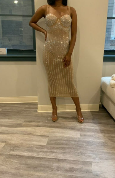 Trophy Wife Dress (Nude)