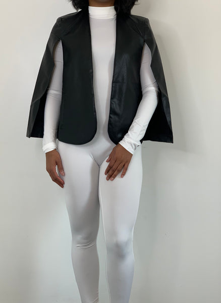 Faux Leather Cape