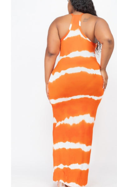 Fun In The Sun (Curvy) Maxi Dress (Orange)