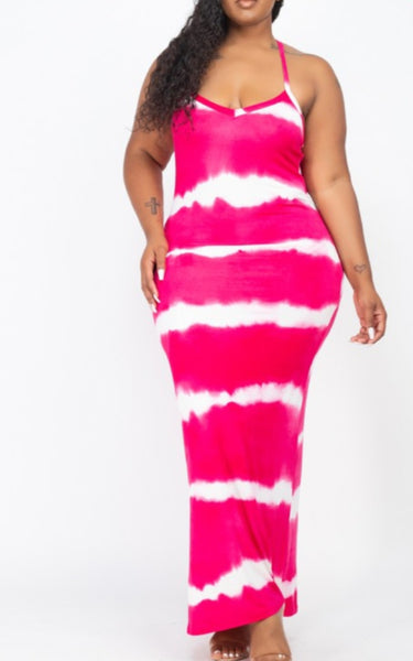 Fun In The Sun (Curvy) Maxi Dress (Fuchsia)