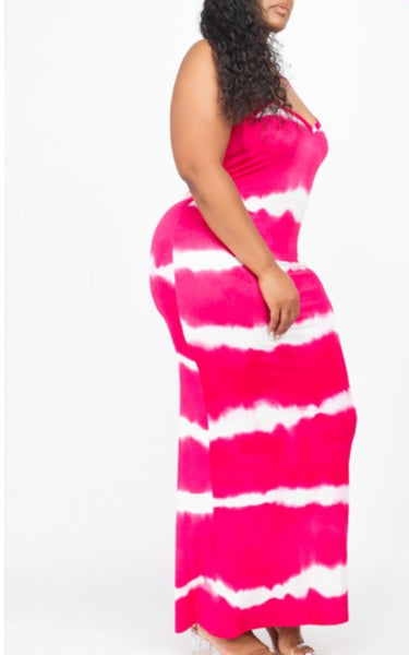 Fun In The Sun (Curvy) Maxi Dress (Fuchsia)