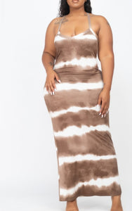 Fun In The Sun (Curvy) Maxi Dress (Taupe)