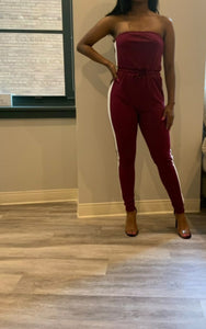 Basic Track Jumpsuit (Burgundy)