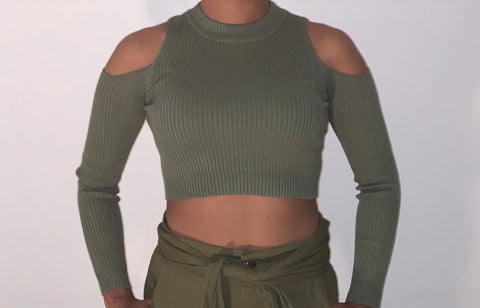 Crop Top: Olive Green