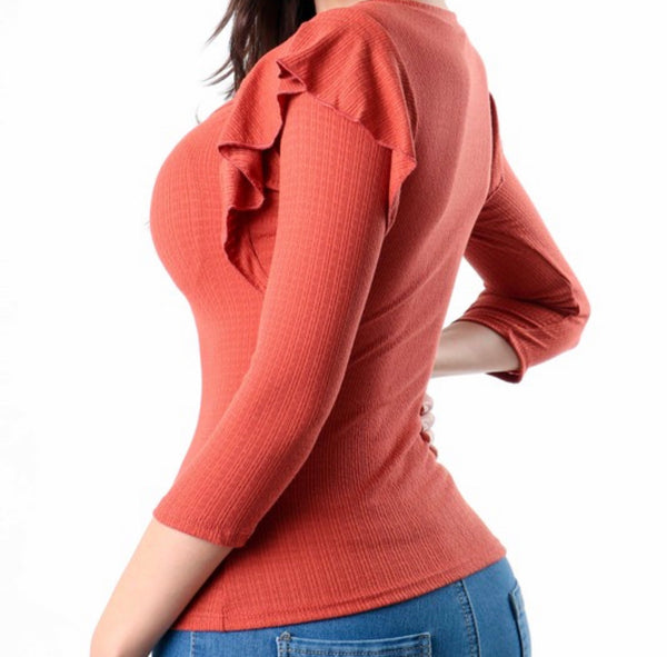 Keyhole Top: Rust Orange